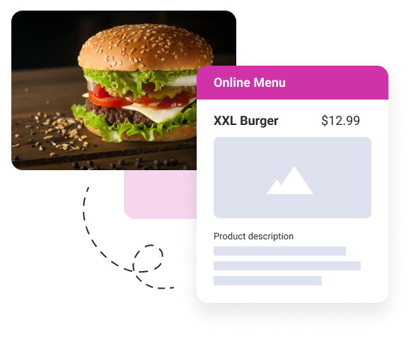 burger on online menu