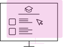 pink desktop on education screen