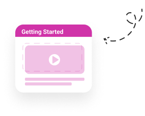 dotted line pointing to 'getting started' pop up