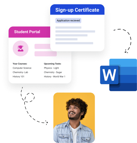 student portal and sign-up certificate