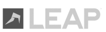 greyscale LEAP logo