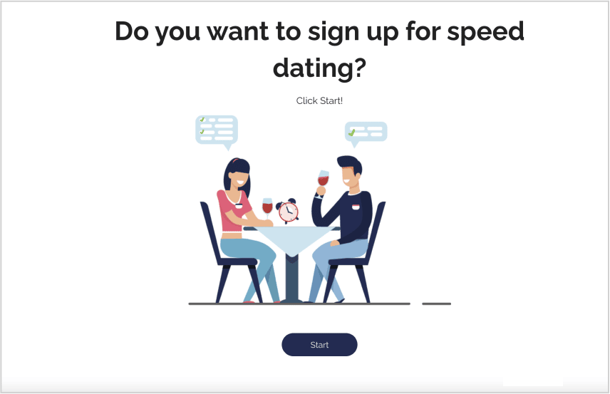 question about signing up for speed dating