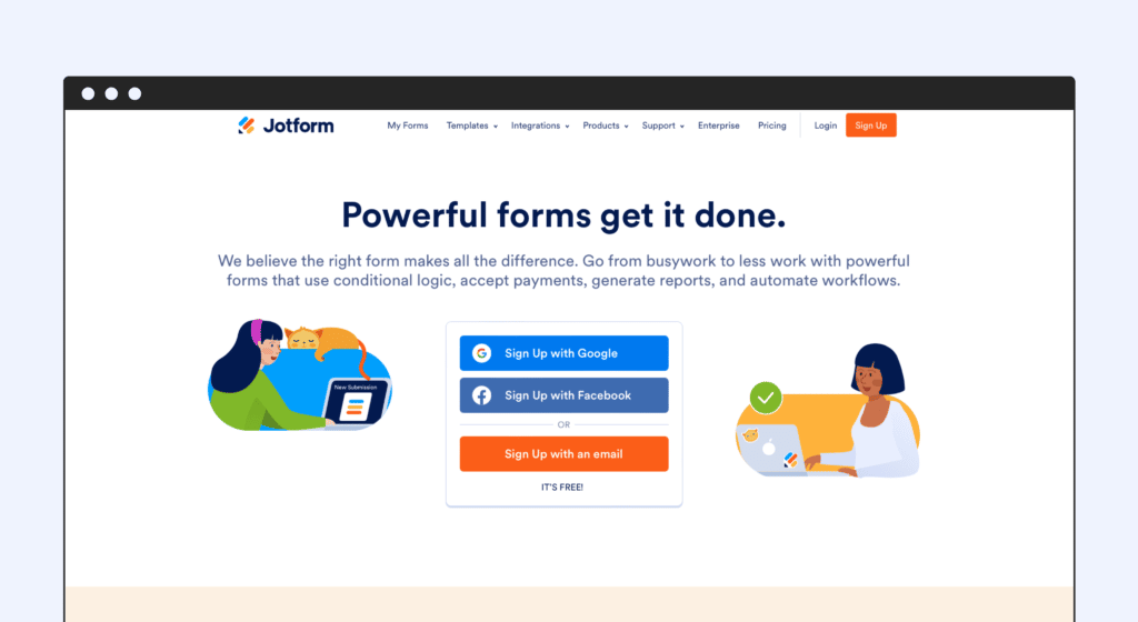 Jotform website