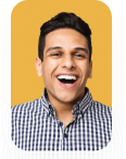 smiling man with yellow background