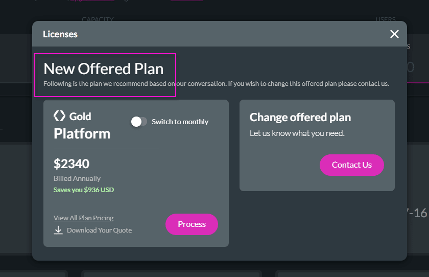 Step 9 - New offered plan