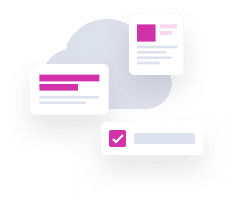 greyscale cloud with pink docs