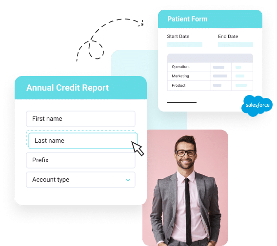 smiling man with annual credit report