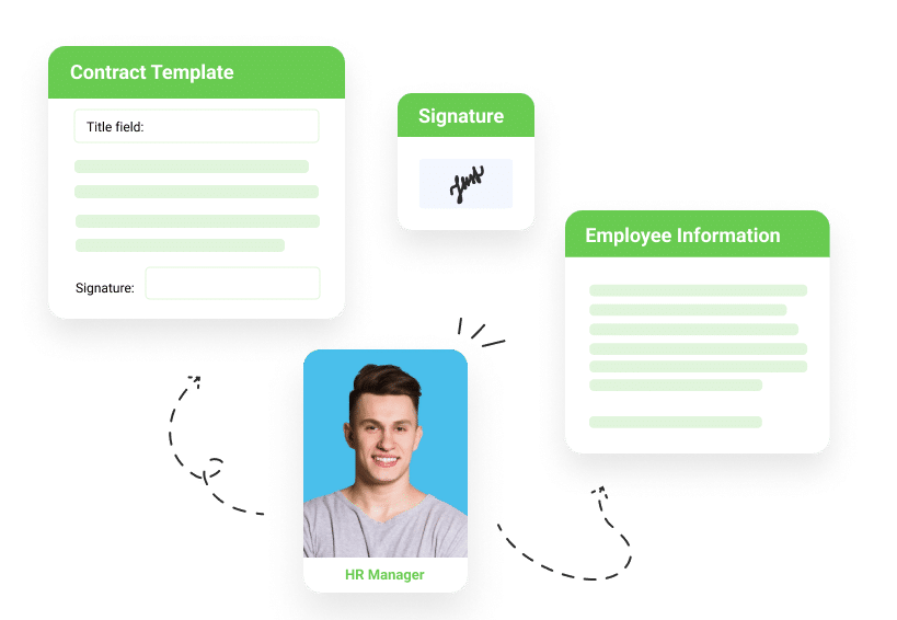 Contract template and signed employee information