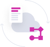 document with pink label with grey cloud