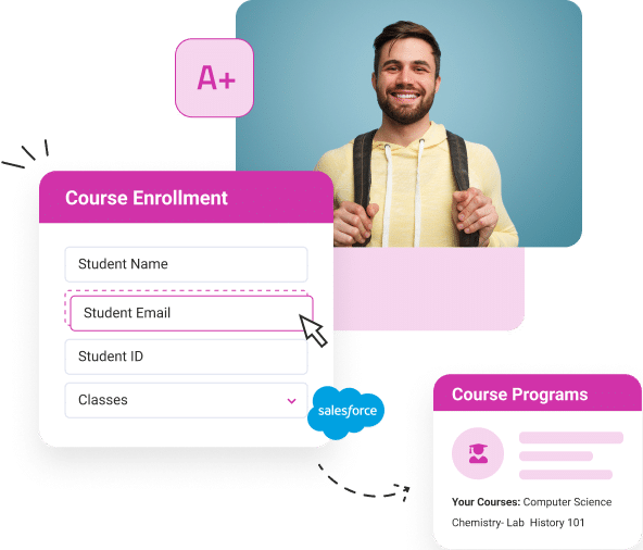 course enrollment and course programs with smiling student