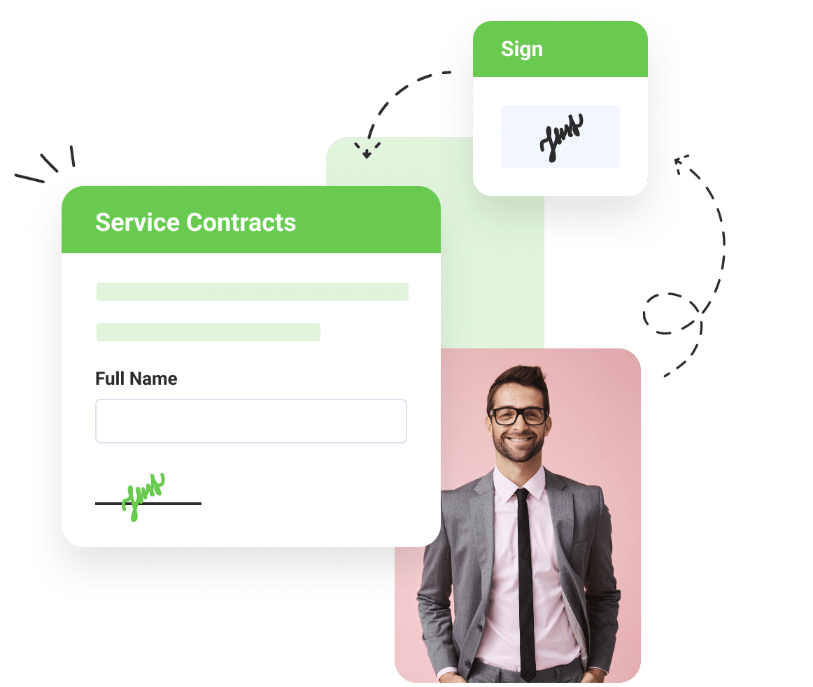 service contracts form with full name field and signature