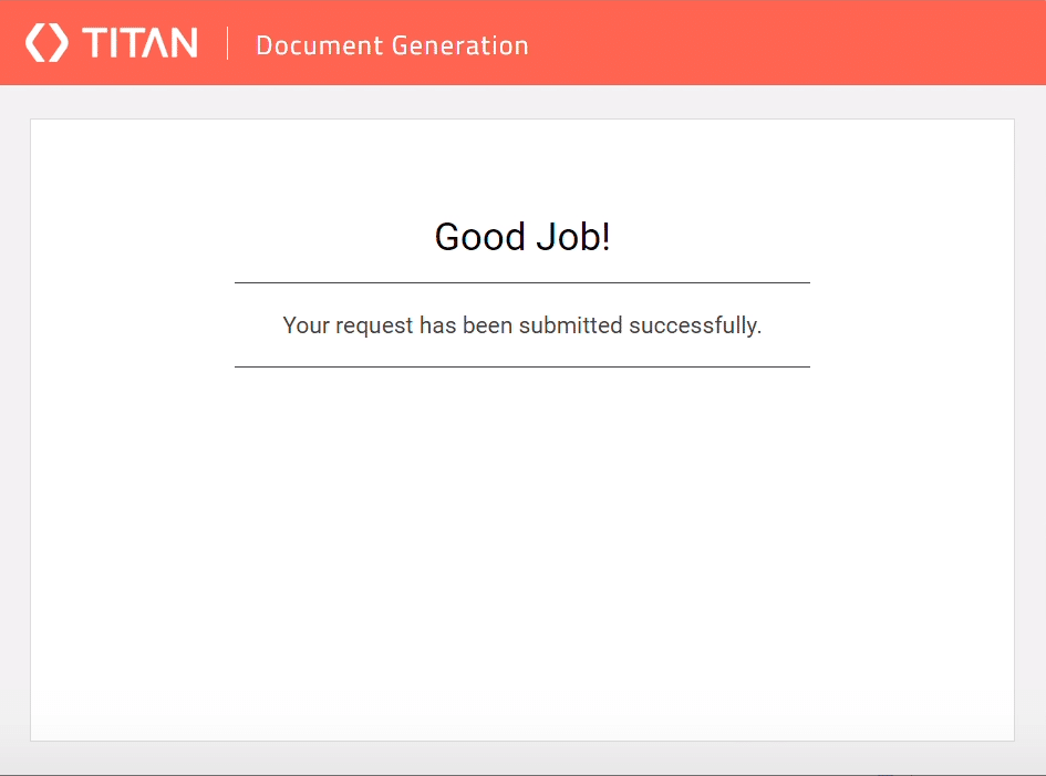 Successful Document Generation with Titan
