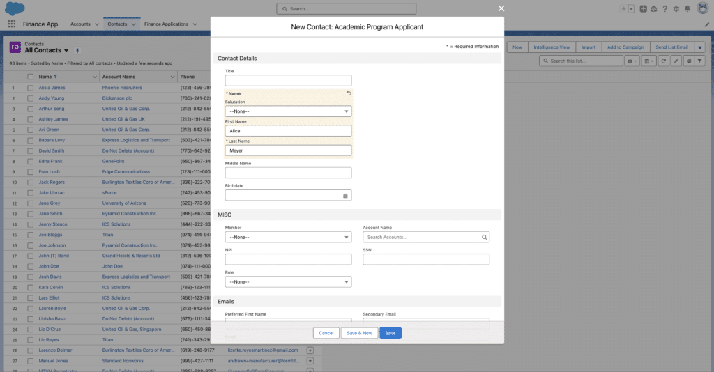Sending a W-9 Form from Salesforce