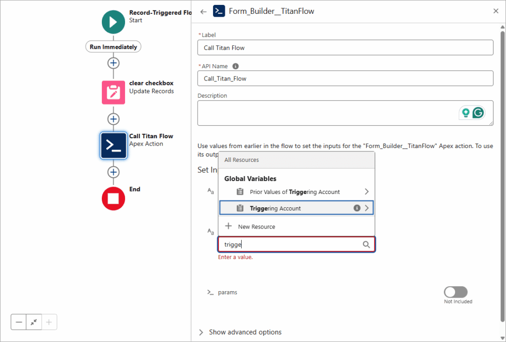 Form Builder TitanFlow screen
