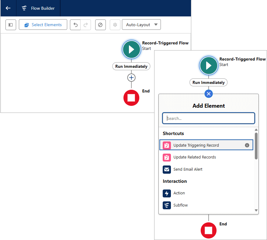 Update Triggering Record option