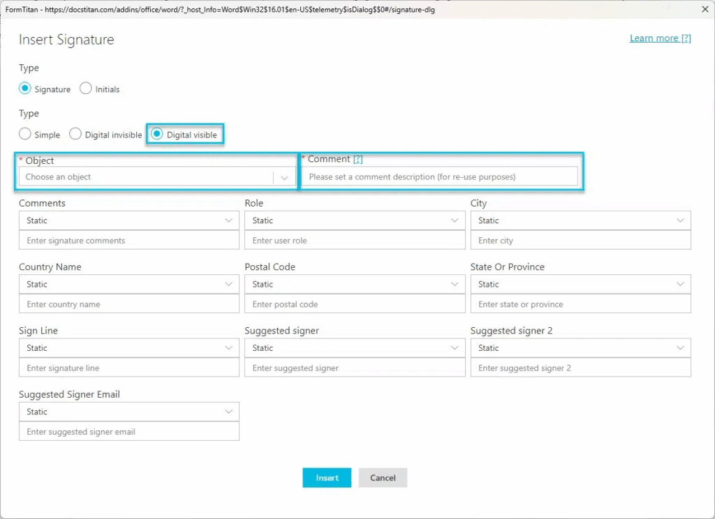 Visible Digital Signature
