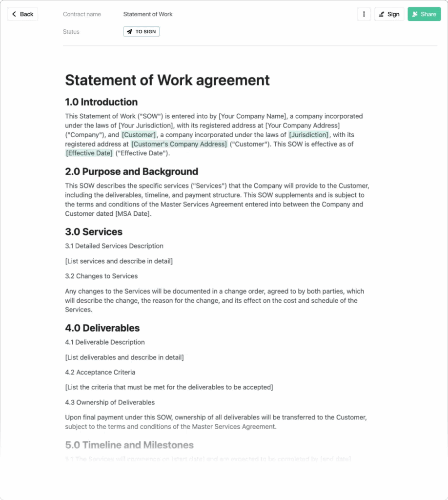 Example of a Statement of Work
