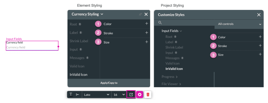Invalid Icon Styling Options