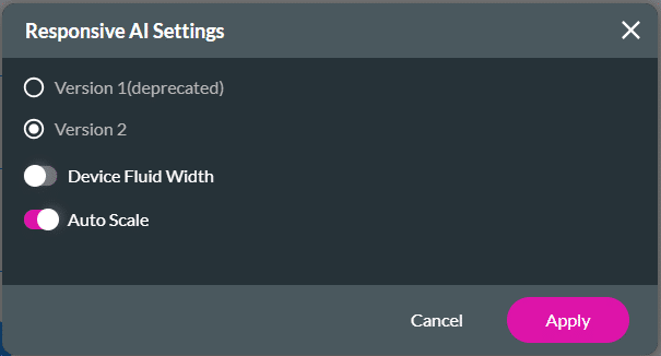 Auto Scale toggle switch