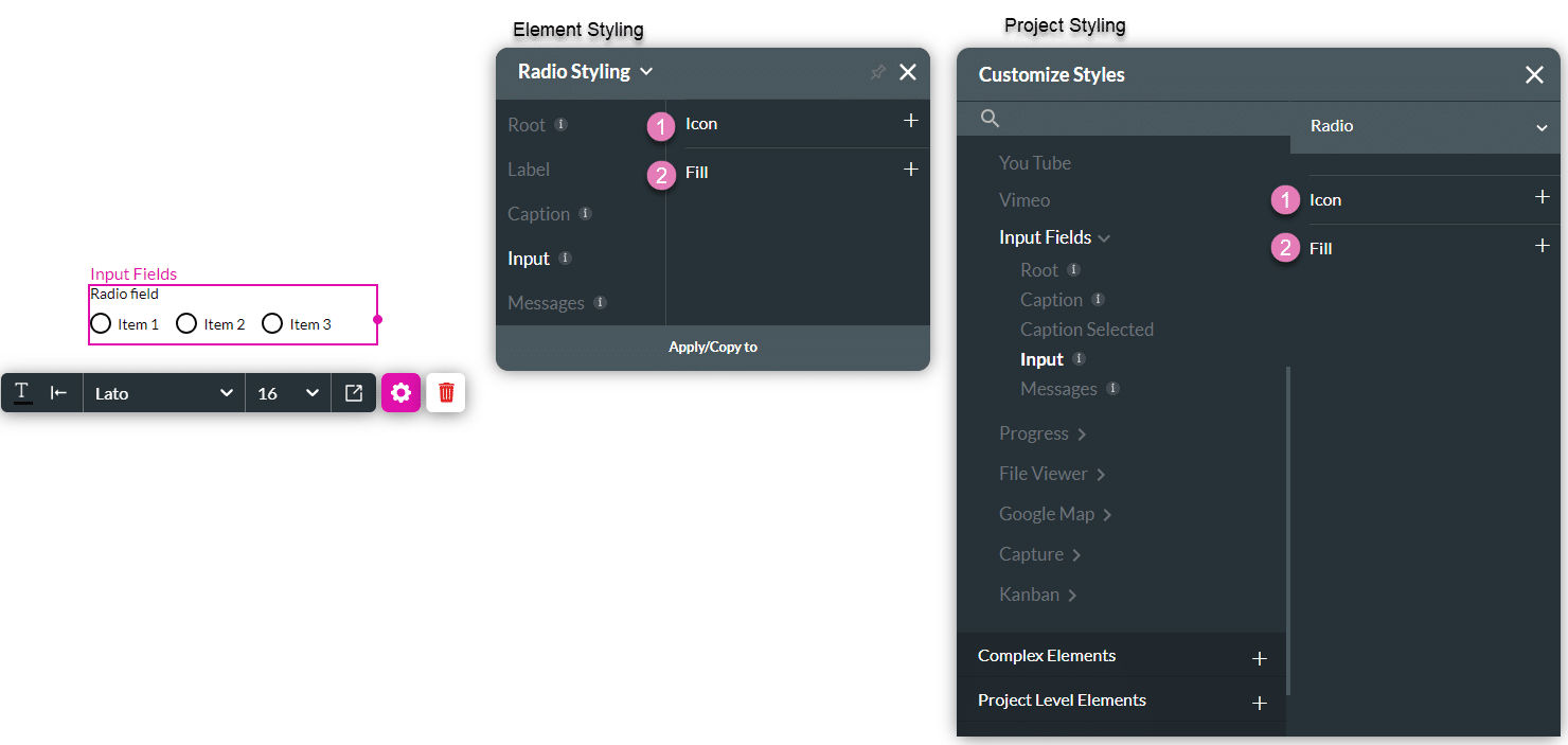 Input styling options