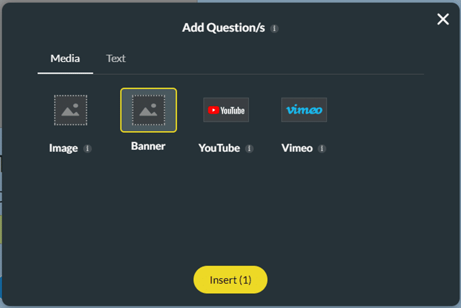 Banner option on screen