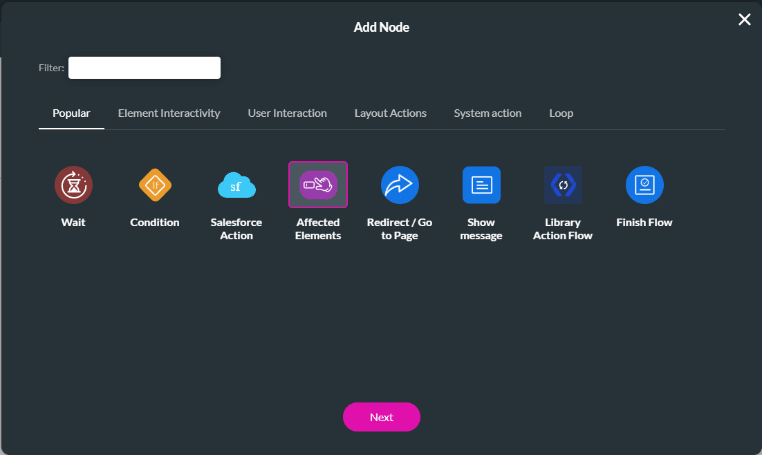 Affected Elements option