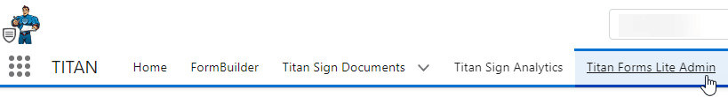 Titan Forms Lite Admin Tab