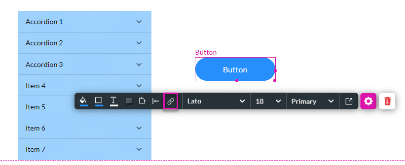 On Click Action icon