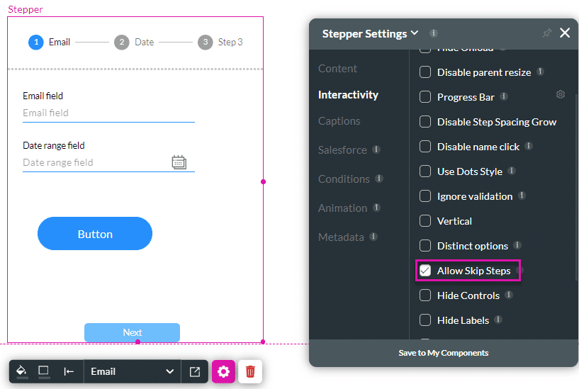 Allow Skip Step option