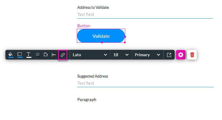 On Click Action icon