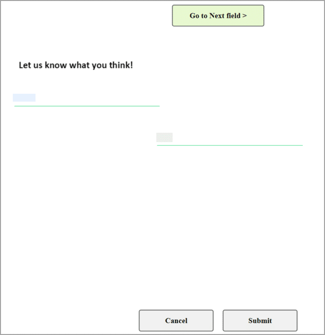 Adjusted input fields example