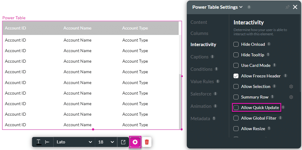 Allow Quick Update checkbox disabled