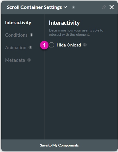 Interactivity screen