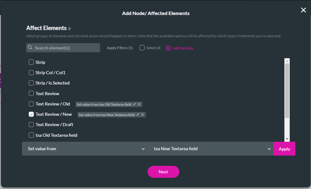 Add Node/Affected Elements