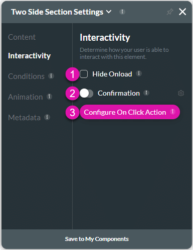 Interactivity screen