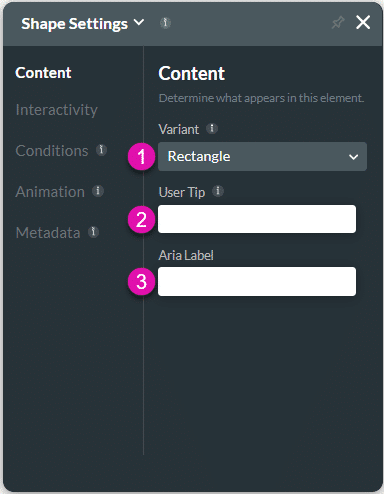 Content settings screen