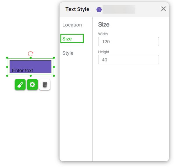 Element Style - Size (Text element as example)