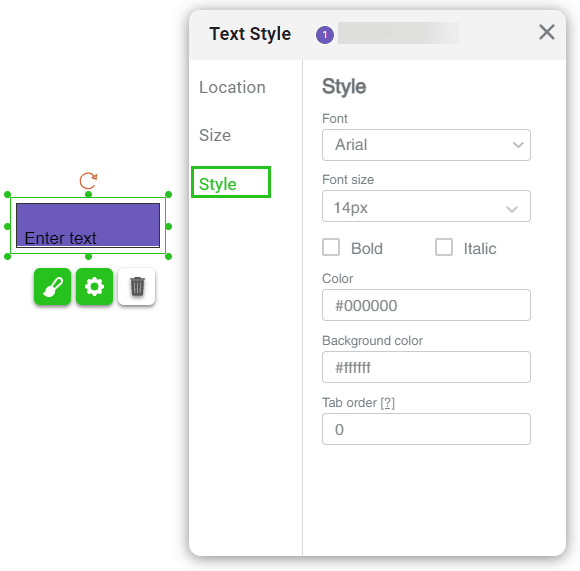 Element Style(Text element as example)