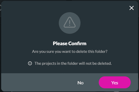 Confirmation message