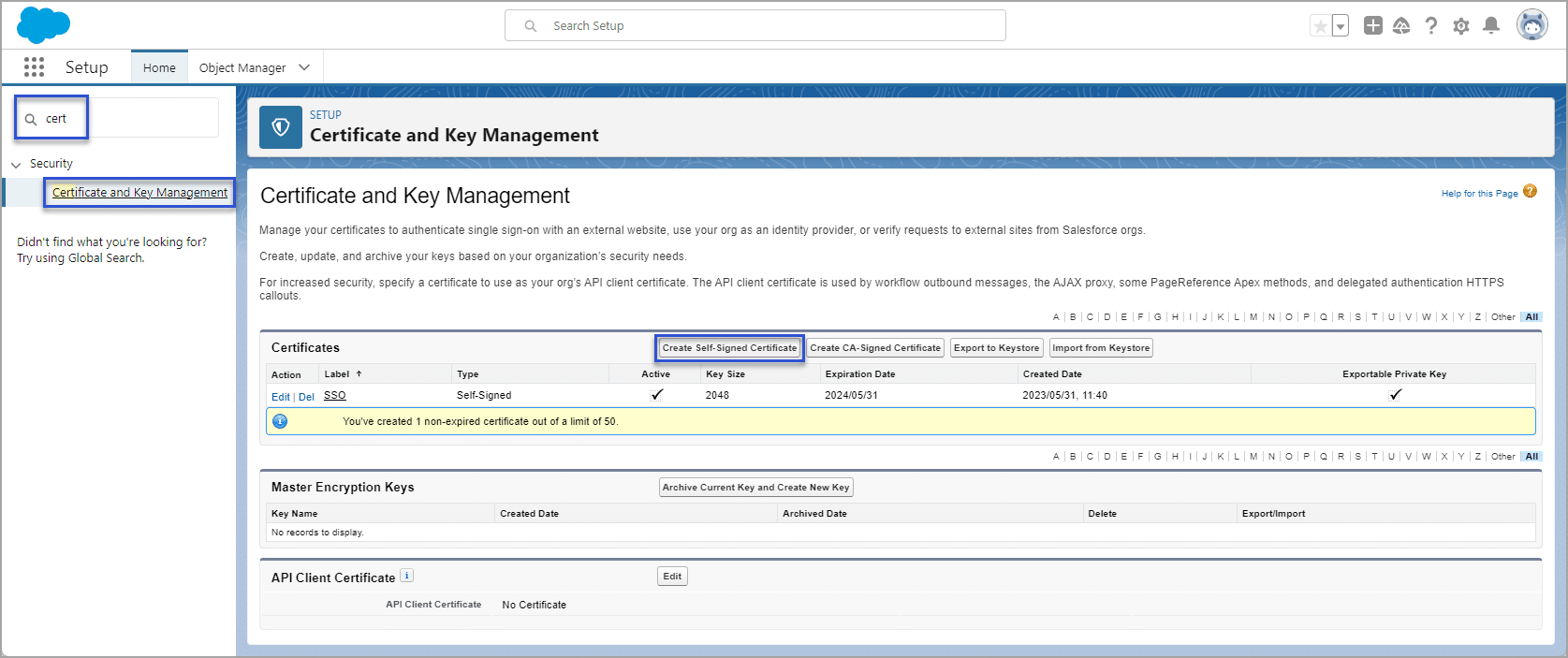 Certificate and Key Manager