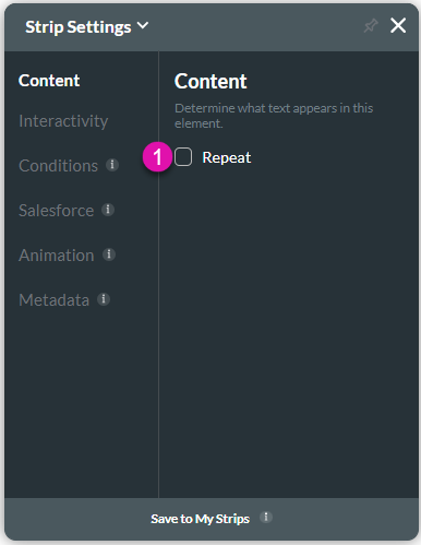 Content settings screen