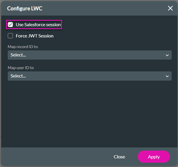 Configure LWC screen