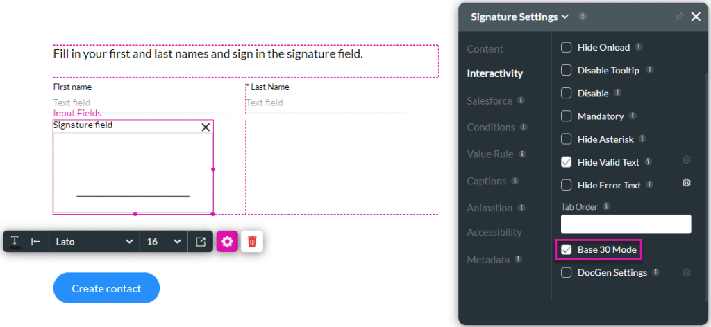 Base 30 Mode checkbox enabled