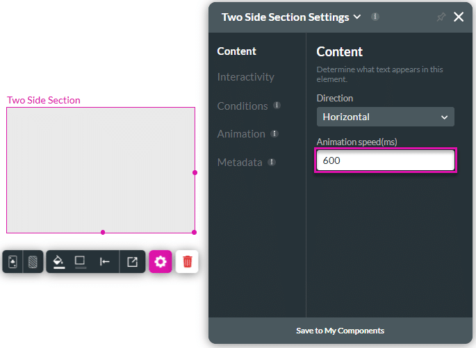Animation speed field