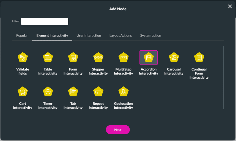 Accordion Interactivity option