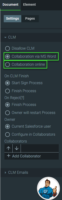 Collaboration options