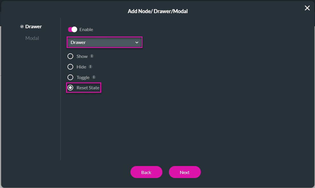 Enable drawer interactivity