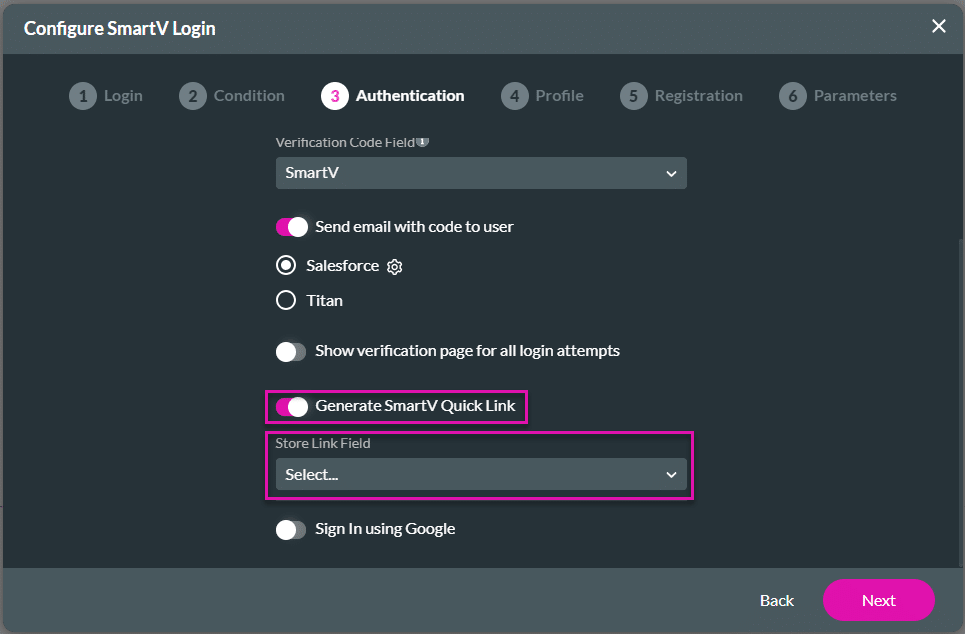 Authentication options