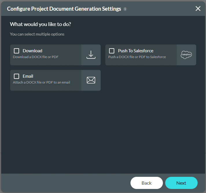 Configure Project Document Generation Settings