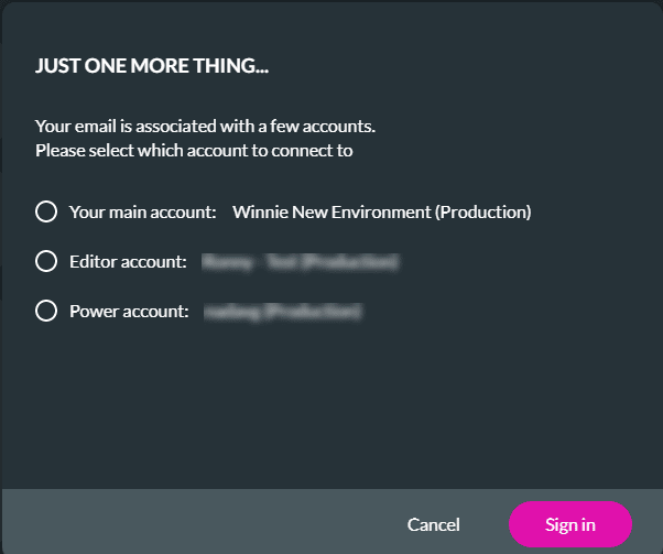Edited environment name example screen